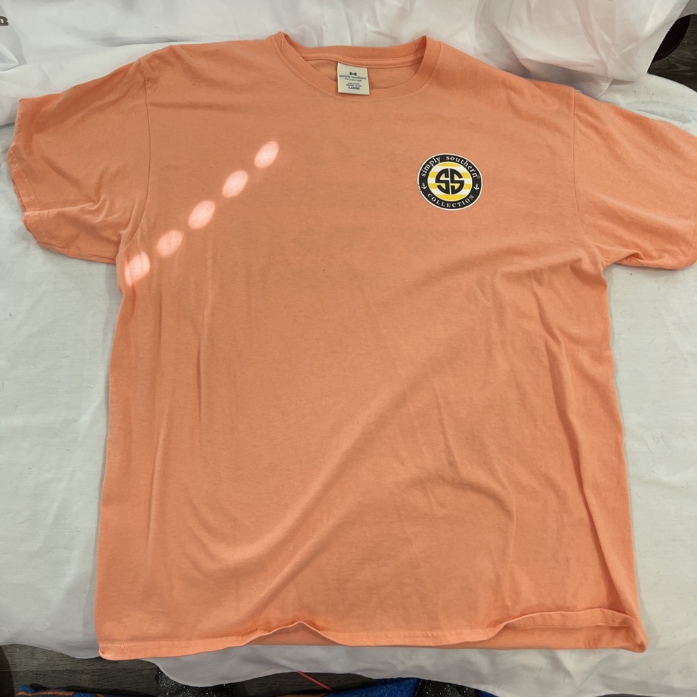 Simply Southern T-shirt Peach Mama Bear With Sunflower Nana Glitter large 161‎